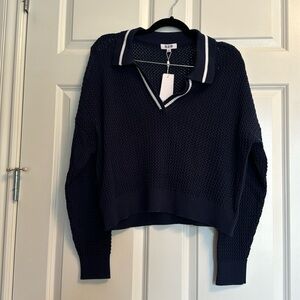 Cara Polo Pullover in Dark Blue Multi